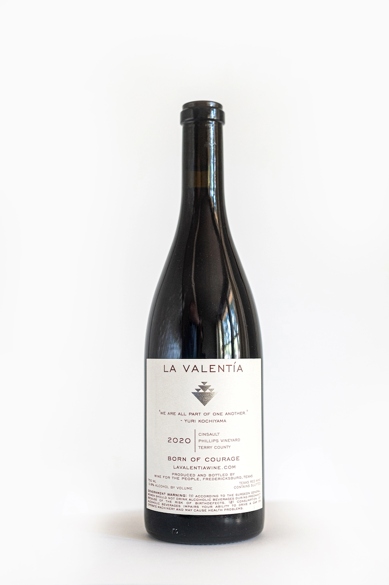 La Valentia – 2020 Cinsault back label