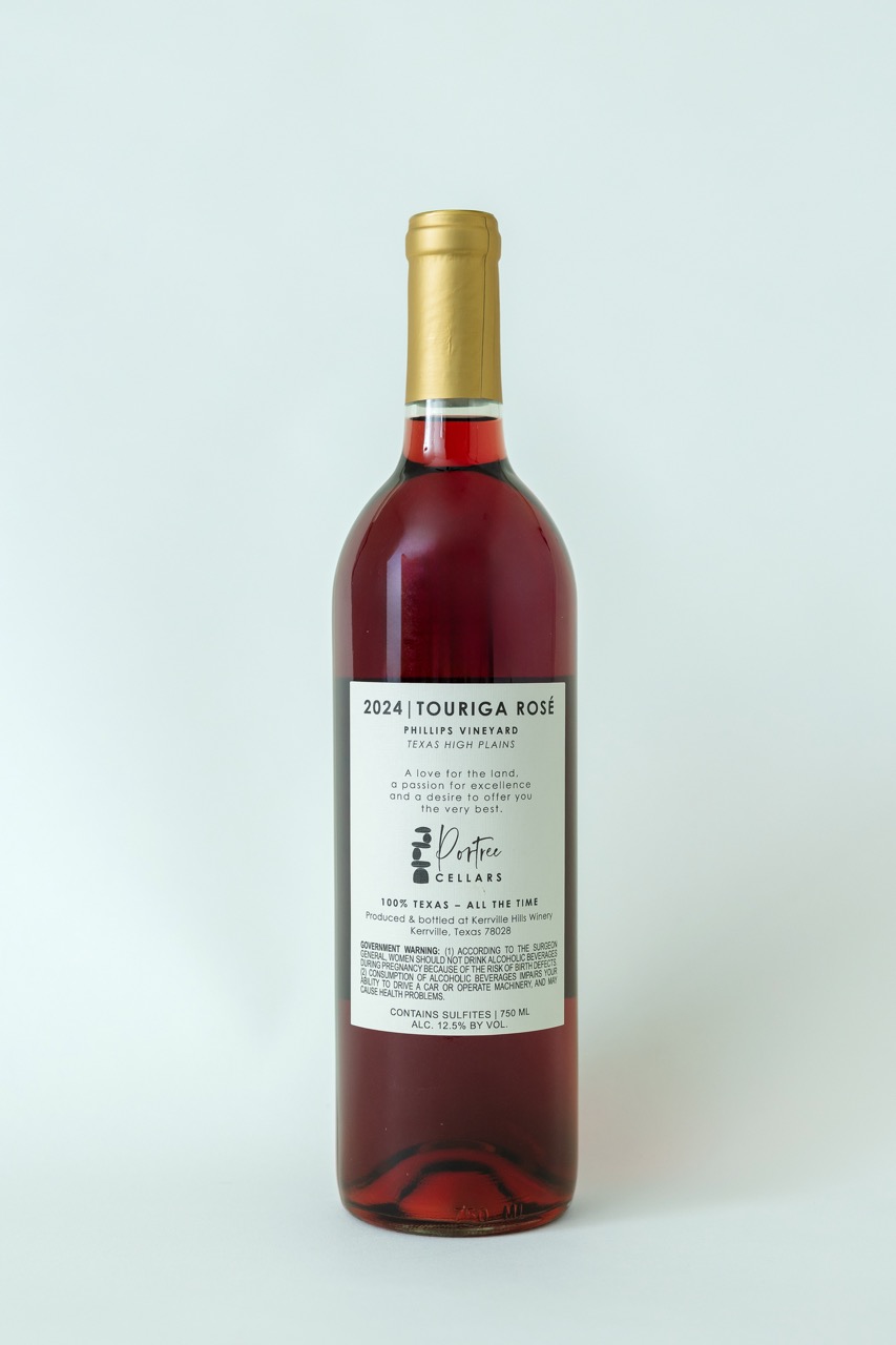 Portree Cellars – 2024 Touriga Rosé back label